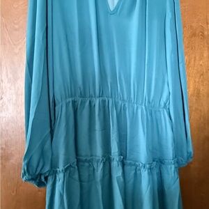 Blue Long Sleeve Dress